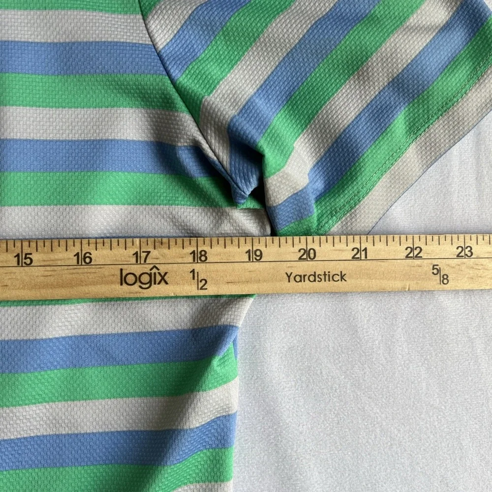 Mizzen+Main Shirt Mens Small Short Sleeve Button Up Halyard Multi Stripe Stretch